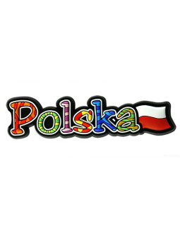 Rubber fridge magnet inscription Polska
