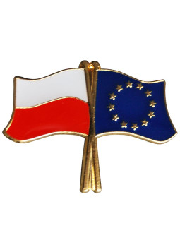 Tlačítka, vlajka pin Polsko-Evropské unie