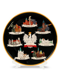 Ceramic plate medium Poland - cities