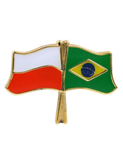 Flag of Poland and Brazil - pin