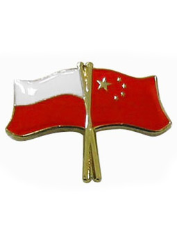 Flag of Poland and China - pin