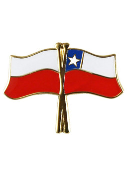 Flag of Poland and Chile - pin