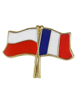 Flag of Poland and France - pin