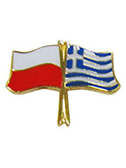 Alfinete de botão, bandeira Polônia-Grécia
