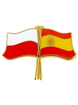 Flag of Poland and Spain - pin