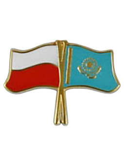Flag of Poland and Kazakhstan - pin