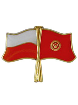 Flag of Poland and Kyrgyzstan - pin