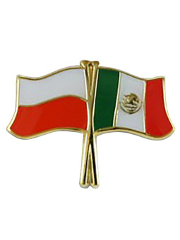 Flag of Poland and Mexico - pin