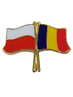 Flag of Poland and Romania - pin