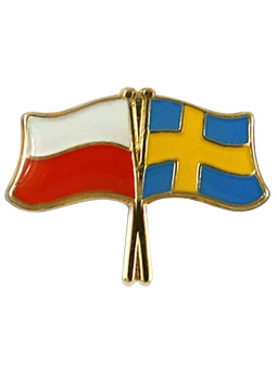 Perno, spilla per bandiera Polonia-Svezia