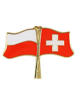 Perno, spilla per bandiera Polonia-Svizzera