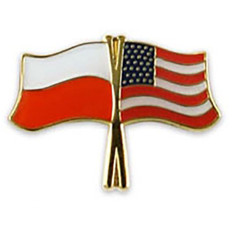 Flag of Poland and USA - pin