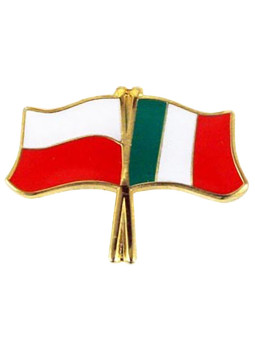 Flag of Poland and Italy - pin