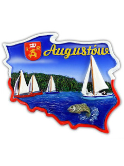 Fridge magnet, Poland shaped, Augustow