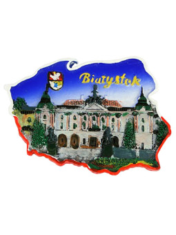 Fridge magnet, Poland shaped, Bialystok Baranicki's Palace