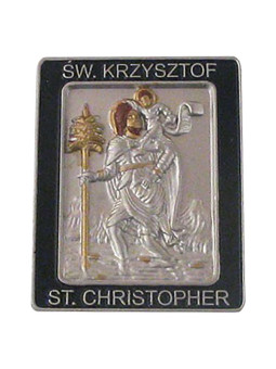 St. Christopher plaque with sticking tape