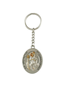 Keychain metal Saint Christopher