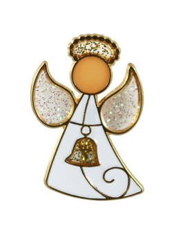 Angel with bell (enamel) - safety pin