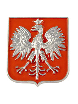 Emblem of Polish silver fridge magnet
