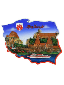 Fridge magnet, Poland shaped, Malbork