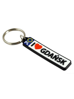 Porte-clés en caoutchouc - plaque d'immatriculation Gdansk