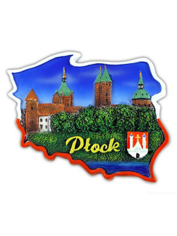 Fridge magnet, Poland shaped, Plock