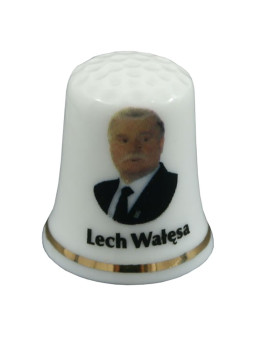 Porcelain thimble - Lech Walesa