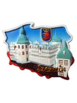 Fridge magnet, Poland shaped, Szczecin Castle