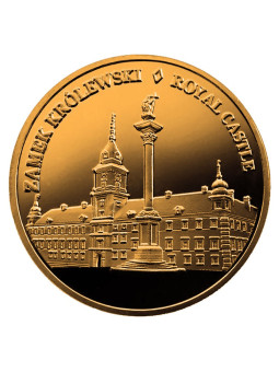 Souvenir coin Warsaw Royal Castle golden color