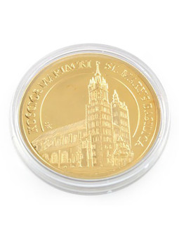 Souvenir coin Cracow St. Mary's Basilica golden color
