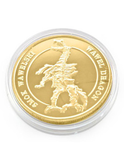 Souvenir coin Cracow dragon golden color