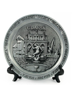 Souvenir metal plate Gdansk