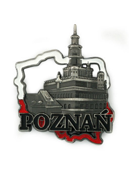 Metal fridge magnet shape of Poland Poznan townhall