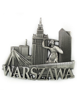 Metal fridge magnet Warsaw