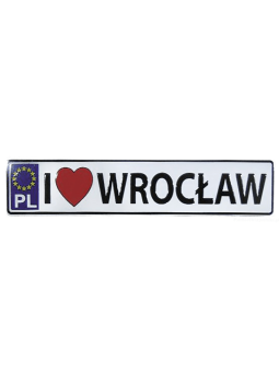 Metal fridge magnet license plate Wroclaw