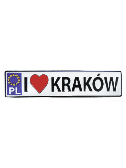 Metal fridge magnet license plate Cracow