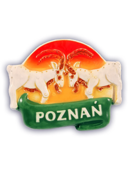 Ceramic fridge magnet Poznan Goats