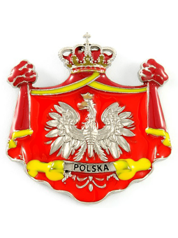Metal fridge magnet Poland emblem