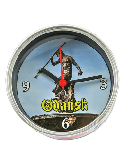 Souvenir clock in a can Gdansk