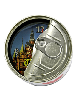 Souvenir clock in a can Wroclaw
