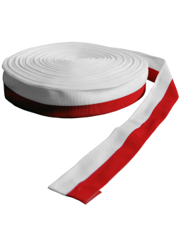 Stuha plazová, bílá a červená, 4 cm, balení 50 m