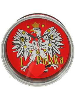 Souvenir clock in a can Poland