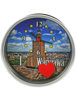 Souvenir clock in a can Warsaw