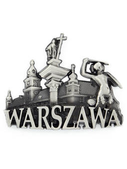 Metal fridge magnet Warsaw Old Town