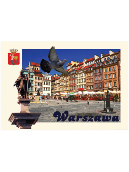 3D Postcard Warsaw Old Town Market Square