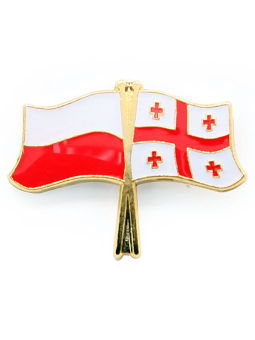 Pin, flag pin Poland-Georgia