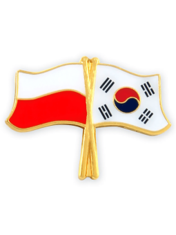 Buttons, flag pin Poland-South Korea