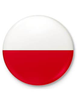 Button fridge magnet. Polish flag