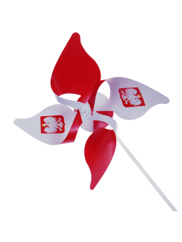 Pinwheel blanc et rouge avec l'embleme (ensemble)