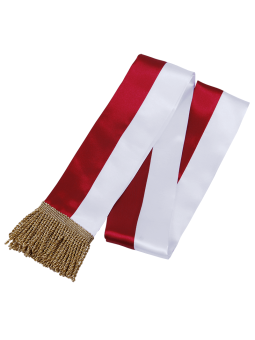 Red and white sash for elementary school flag post